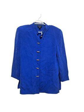 SHOMI 100% Silk Mandarin Collar Frog Closure Blouse Size 12